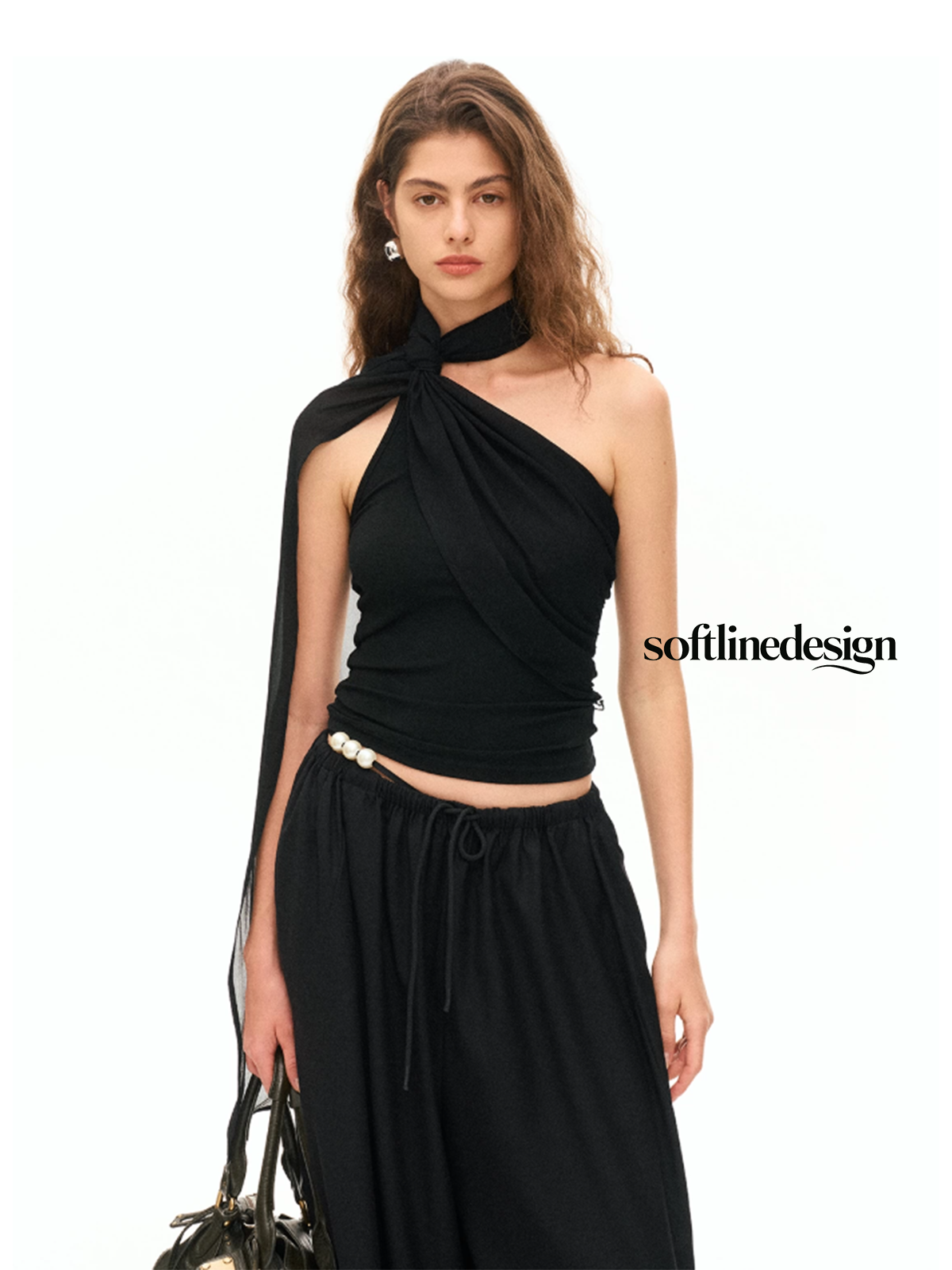 Elysian Ribbon One-Shoulder Bandeau Top