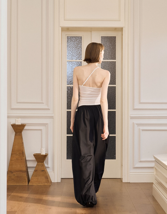 Noir Asymmetry Lace Cami