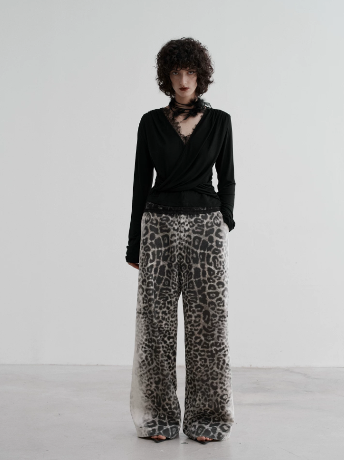 Wild Mirage Leopard Wide-Leg Pants