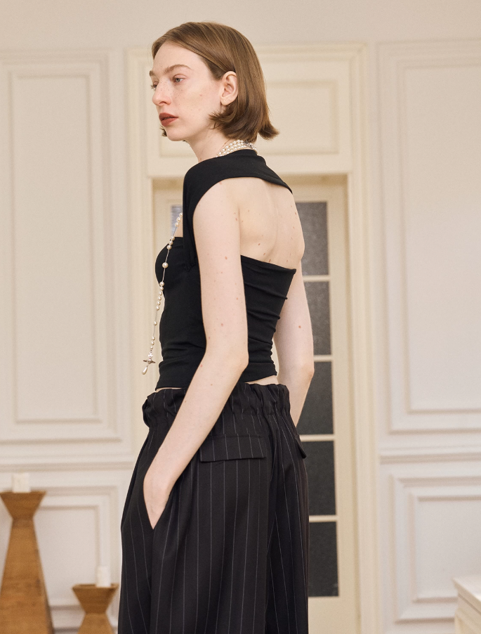 Noir Wrap Bandeau Top