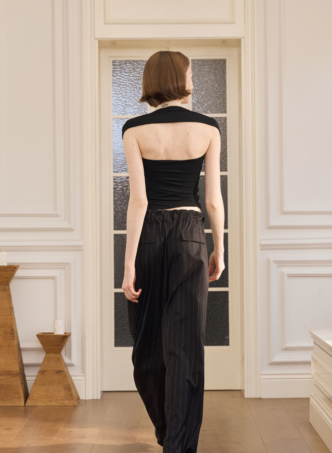 Noir Wrap Bandeau Top
