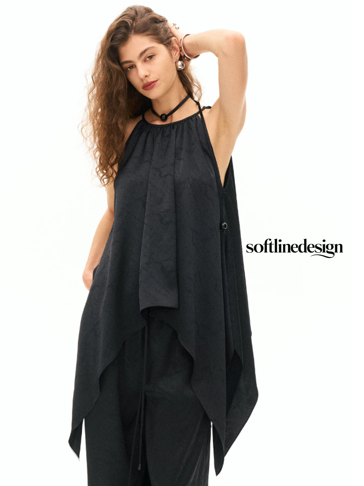 Noir Jacquard Halter Top