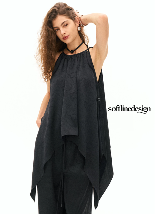 Noir Jacquard Halter Top