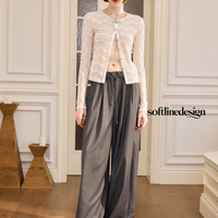 Silver Drift Striped Wide-Leg Pants
