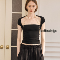 Noir Wrap Bandeau Top