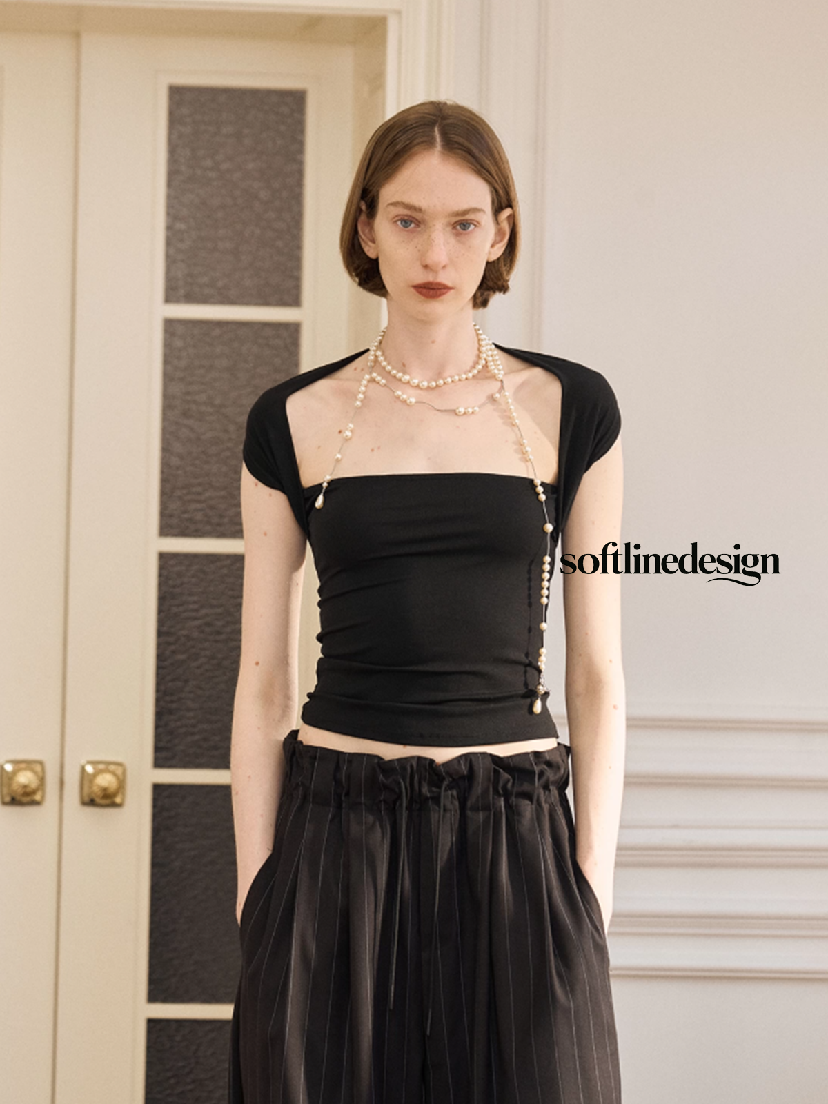 Noir Wrap Bandeau Top