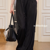 Midnight Drift Striped Wide-Leg Pants