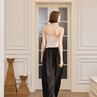 Noir Asymmetry Lace Cami