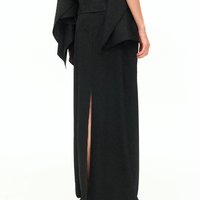 Noir Eclipse Slit Midi Skirt