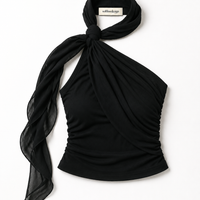 Elysian Ribbon One-Shoulder Bandeau Top