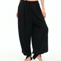 Noir Lantern Wide-Leg Pants