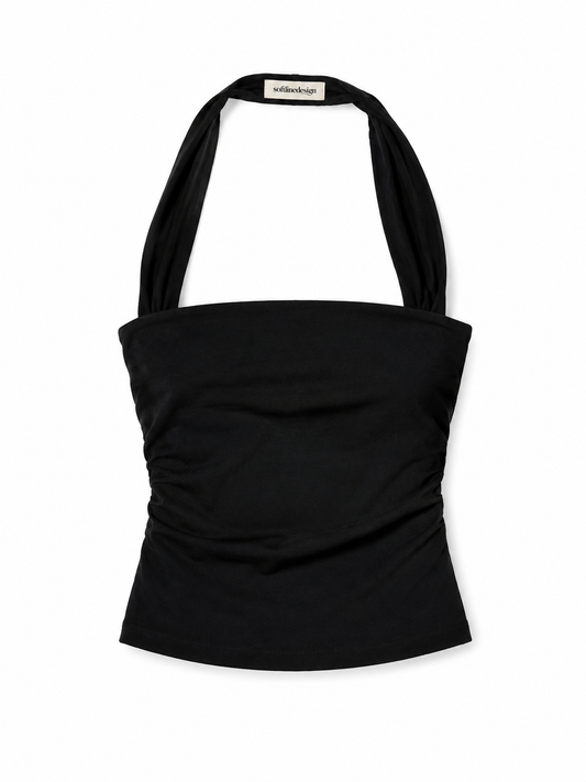 Noir Wrap Bandeau Top