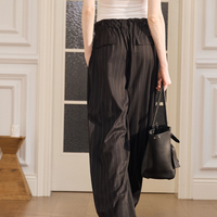 Midnight Drift Striped Wide-Leg Pants
