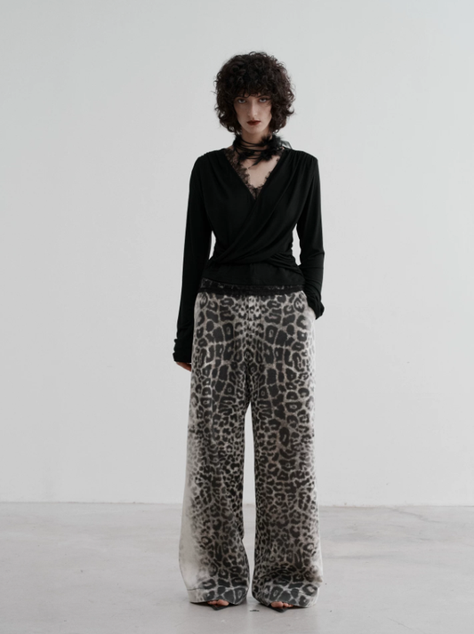 Wild Mirage Leopard Wide-Leg Pants