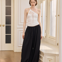 Noir Asymmetry Lace Cami