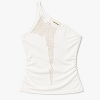 Noir Asymmetry Lace Cami