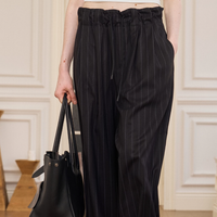 Midnight Drift Striped Wide-Leg Pants