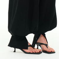 Noir Lantern Wide-Leg Pants