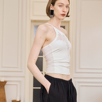 Noir Asymmetry Lace Cami