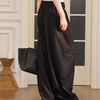 Midnight Drift Striped Wide-Leg Pants
