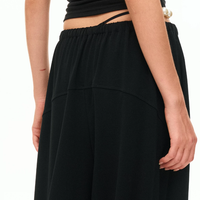 Noir Lantern Wide-Leg Pants