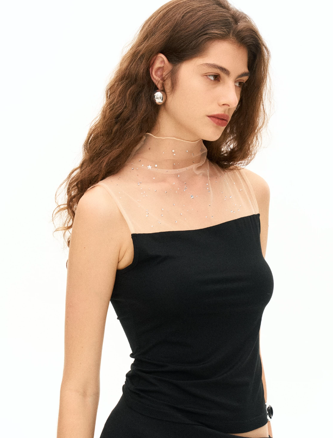 Stardust Mesh Panel Tank Top