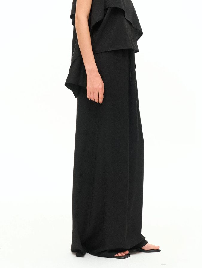 Noir Eclipse Slit Midi Skirt