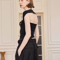 Noir Wrap Bandeau Top
