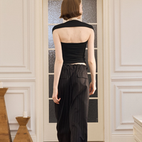 Noir Wrap Bandeau Top