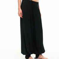 Noir Lantern Wide-Leg Pants