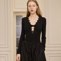 Lace Heart V-Neck Bodysuit