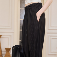 Midnight Drift Striped Wide-Leg Pants