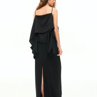 Noir Eclipse Slit Midi Skirt