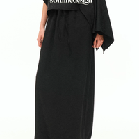 Noir Eclipse Slit Midi Skirt