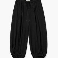 Noir Lantern Wide-Leg Pants