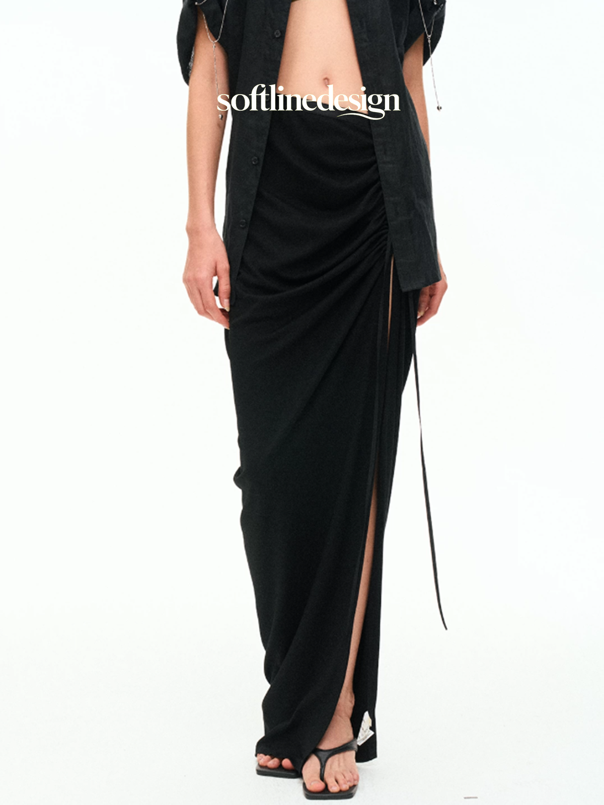 Muse High-Slit Midi Skirt