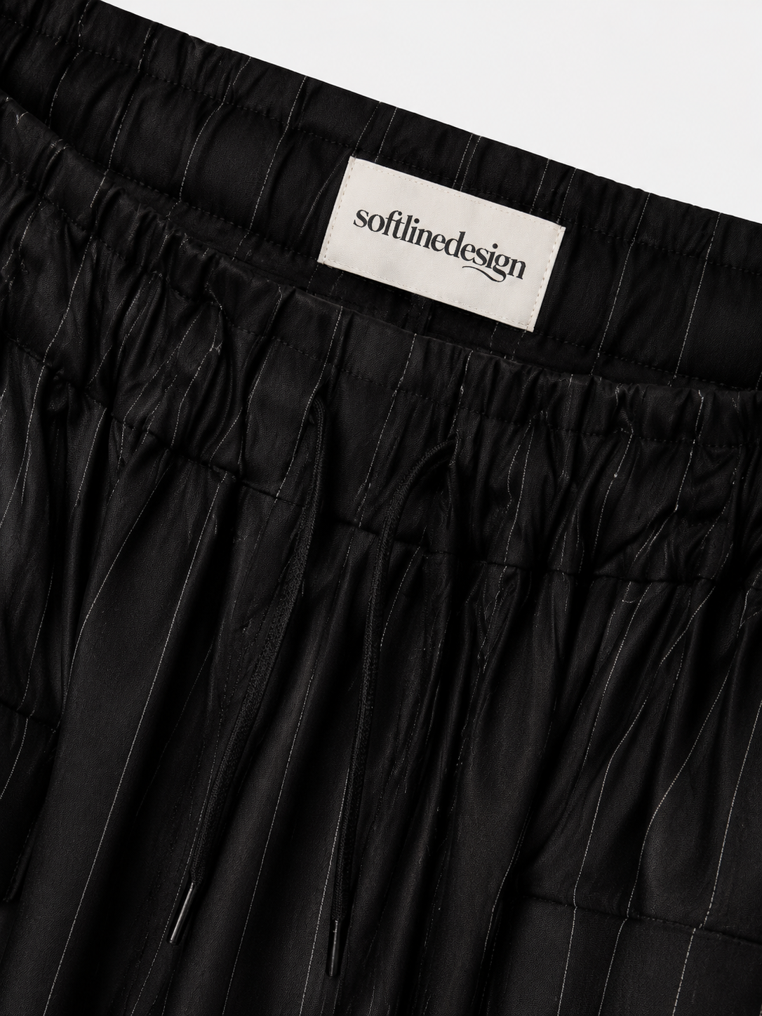 Midnight Drift Striped Wide-Leg Pants