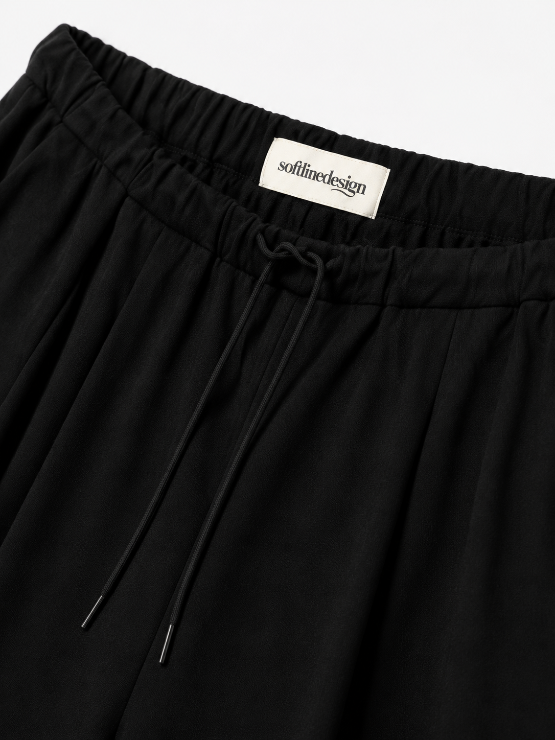 Noir Lantern Wide-Leg Pants